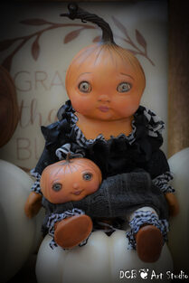 SOLD ~ "Cinnamon" Baby Pumpkin and her loyal friend
